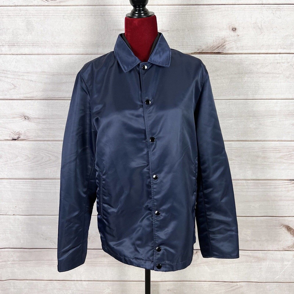 rag & bone Navy Blue Satin Bomber Jacket